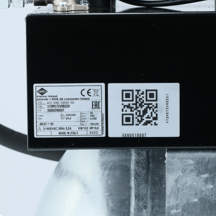Compressor de parafuso APS 3 Combi Compact 400V 10 bar 3,0 CV/2,2 kW 261 l/min 90 l galvanizado