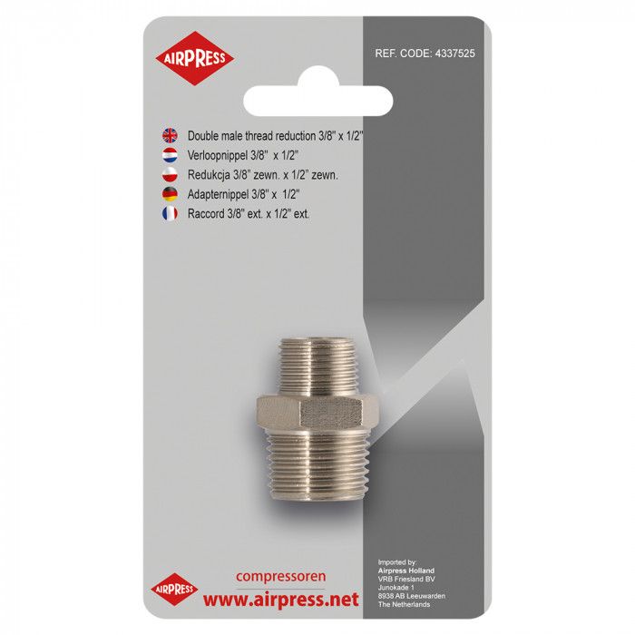Redução de união 3/8" x 1/2" macho
