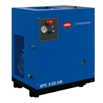 Compressor de parafuso APS 9 GO IVR 10 CV / 7.5 kW 10 bar 264 - 798 l/min Compressor de parafuso APS 9 GO IVR 10 CV / 7.5 kW 10 bar 264 - 798 l/min
