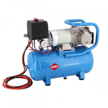 Compressor de ar silencioso sem óleo 12 V DC 12-180/15 10 bar 0,75 CV 144 l/min 15 l Compressor de ar silencioso sem óleo 12 V DC 12-180/15 10 bar 0,75 CV 144 l/min 15 l