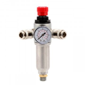 Válvula redutora de pressão 3/8" 10 bar com 2 acoplamentos rápidos universal Válvula redutora de pressão 3/8" 10 bar com 2 acoplamentos rápidos universal