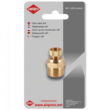 Válvula de drenagem de condensados 3/8" para compressores de 24L