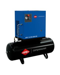 Compressor de parafuso APS 5.5 GO 200 Combi IVR 5.5 CV / 4 kW 10 bar 264 - 468 l/min 200 l